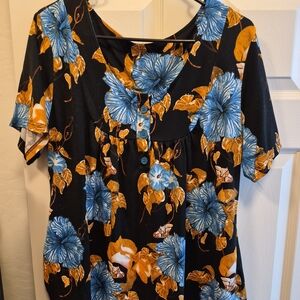Floral Button-Down Women's Top